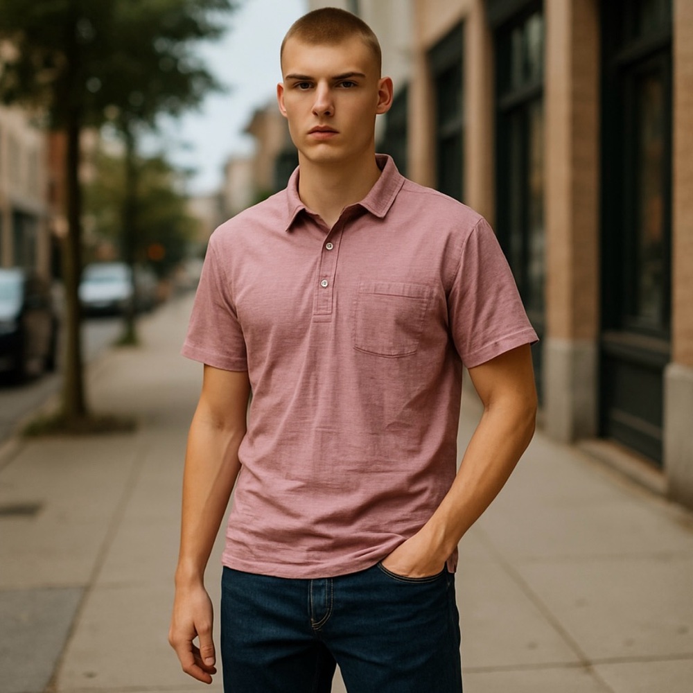 Faherty Men's Rose Striped Polo Shirt Size Extra Large